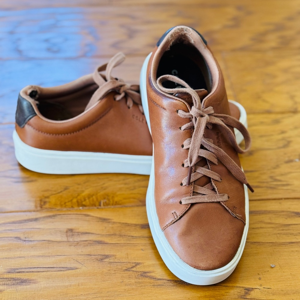 COLE HAAN Grand Crosscourt Traveler British Tan Leather Sneaker Men's Size 8 M - Picture 14 of 14